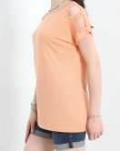 Omuzları Pencere Detaylı Bluz Somon - 20932.599.