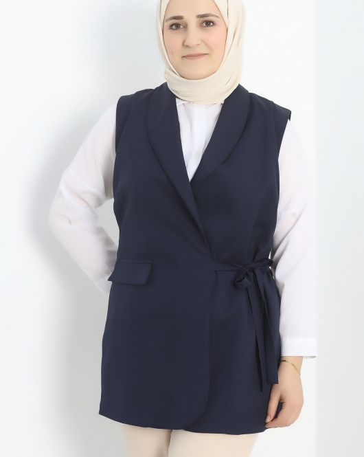 Astarlı Blazer Yelek Lacivert - 40523.1986.