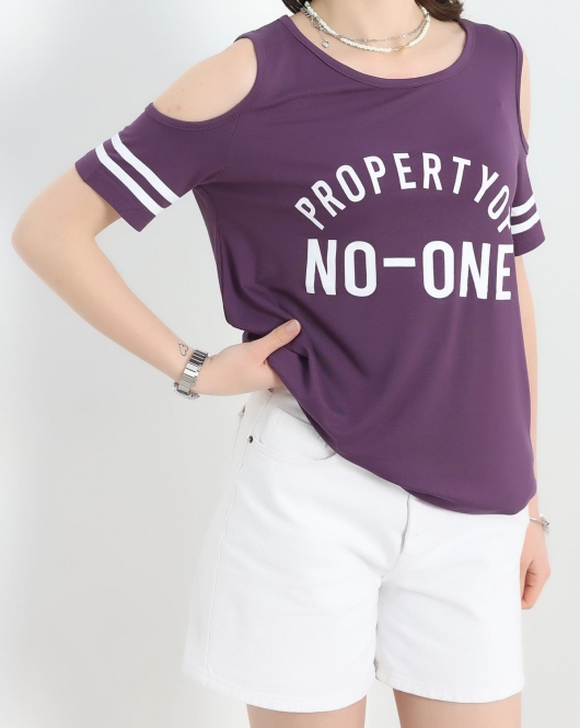 Omuz Dekolteli Bluz Mor - 20919.599.