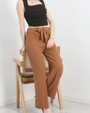 Ayrobin Kumaş Çımalı Lastikli Pantolon Açıkkahve - 30405.904.