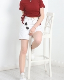 Bisiklet Yaka Yanları Büzgülü Body Bordo - 70049.599.