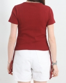 Bisiklet Yaka Yanları Büzgülü Body Bordo - 70049.599.