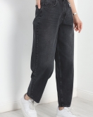 Leopar Detay Baggy Kot Pantolon Füme - 30540.1975.
