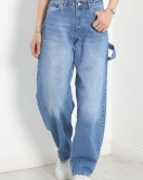 Carpenter Detaylı Baggy Kot Pantolon Mavi - 40087.1184.