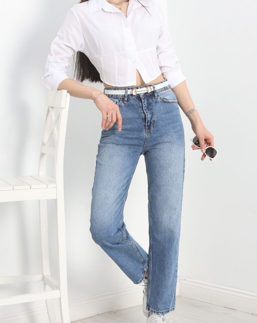 Straight Fit Kot Pantolon Mavi - 30539.1975.