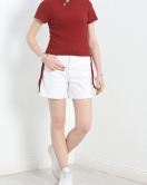 Bisiklet Yaka Yanları Büzgülü Body Bordo - 70049.599.