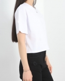 Kurdele Detay Oversize Crop Tişört Beyaz - 30614.1872.
