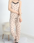 Modal Kumaş Dantelli Pijama Takımı Sütlükahve - 620.1287.