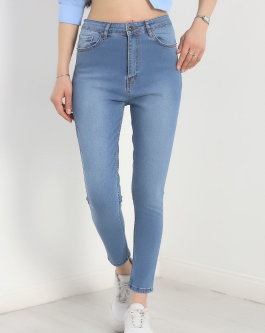 Likralı Dar Paça Kot Pantolon Açıkmavi1 - 40546.1904.