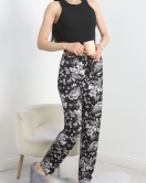Ring Viskon Pijama Altı Siyahgri - 50420.1928.