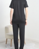 Milan Kumaş Düğmeli Pijama Takımı Lacivert - 50415.1951.