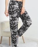 Ring Viskon Pijama Altı Siyahgri - 50420.1928.