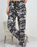 Ring Viskon Pijama Altı Siyahgri - 50420.1928.