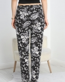 Ring Viskon Pijama Altı Siyahgri - 50420.1928.