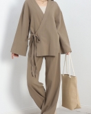 Asimetrik Kimono Takım Vizon - 70153.2000.