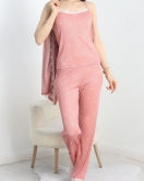 Pegasus Üçlü Pijama Takımı Gülkurusu - 70044.1048.