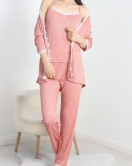 Pegasus Üçlü Pijama Takımı Gülkurusu - 70044.1048.