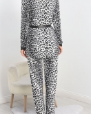 Viskon 3'Lü Set Pijama Takımı Siyahleopar - 70099.1050.