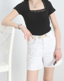Kare Yaka Dantelli Body Siyah - 70062.599.