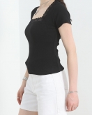 Kare Yaka Dantelli Body Siyah - 70062.599.