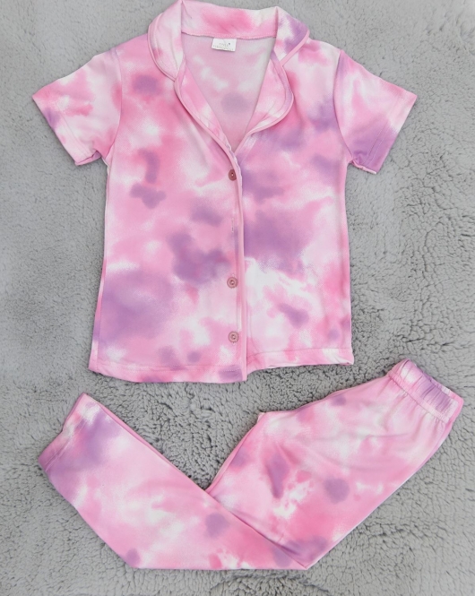 4-12 Yaş Milan Kumaş Kız Çocuk Pijama Takımı Pembe - 50368.1776.