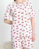 Yırtmaçlı Şortlu Pijama Takımı Kırmızıkiraz - 50086.1857.