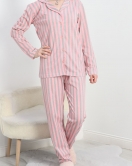 Çizgili Pijama Takımı Pembe - 70111.1902.