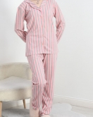 Çizgili Pijama Takımı Pembe - 70111.1902.