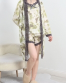 Jarse Polyester Şortlu Set Yeşilbej - 70109.1049.