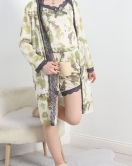Jarse Polyester Şortlu Set Yeşilbej - 70109.1049.