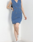 Denim Elbise Mavi - 30670.1778.