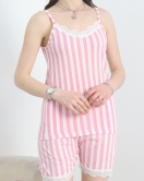 İp Askılı Şortlu Pijama Takımı Pudrabeyaz - 70092.1952.