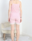İp Askılı Şortlu Pijama Takımı Pudrabeyaz - 70092.1952.