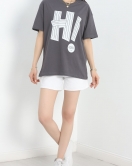 Baskılı Oversize Tişört Gribeyaz1 - 40649.1872.