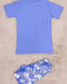 5-12 Yaş Şortlu Erkek Pijama Takımı Mavi - 50413.1951.
