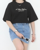 Baskılı Oversize Tişört Siyahbeyaz4 - 40637.1872.