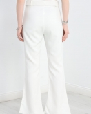 Kemerli İspanyol Paça Pantolon Beyaz - 30373.1397.